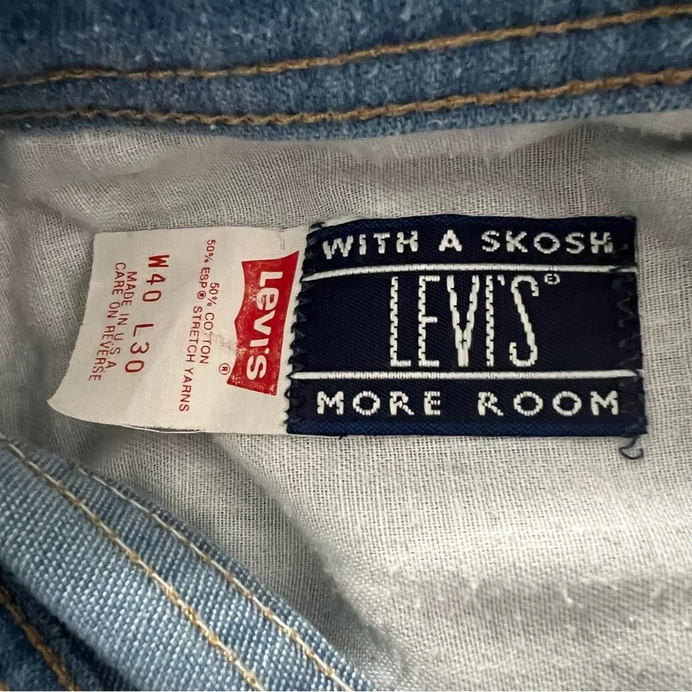 Rare 1980s Vintage Levis With a Skosh More Room Made in U.S.A Jeans 40x30